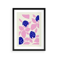 Plakat w ramie 30x40 - Impresje deszczu - nowoczesna kompozycja, kwiaty - rama czarna