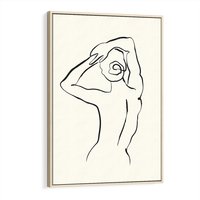 Obraz w ramie 80x120 - Tajemniczy Rytm - kobieta, posąg - rama drewno