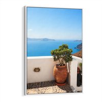 Obraz w ramie 80x120 - Santorini - oaza greckiej wyspy - Santorini, grecka - rama biała