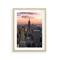 Plakat w ramie 50x70 - Nowojorskie Wieżowce - Nowy York, wieżowce - rama drewno