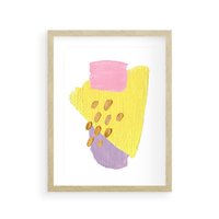 Plakat w ramie 30x40 - Refleksje Akwarelowych Widoków - akwarela, minimalizm - rama drewno