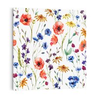 Obraz na płótnie 30x30 - Kwiatowe radości na łące - kwiaty, łączka