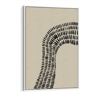 Obraz w ramie 80x120 - Migotliwa Innowacyjna Ekspresja - boho plakat, czarne kropki kreski - rama biała