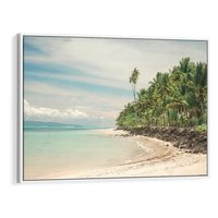 Obraz w ramie 70x50 - Uczta Egzotycznych Marzeń - fotografia, rajska plaża - rama biała