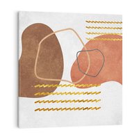 Obraz na płótnie 40x40 - Odbicie światła serca - abstrakcyjne rozlane plamy, boho styl