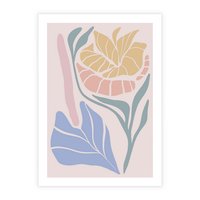 Plakat bez ramy 30x40 - Kwiatowe Granice Kształtów - nowoczesny plakat, kwiaty w pastelowych kolorach