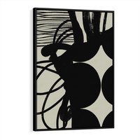 Obraz w ramie 70x100 - Modernistyczne Refleksje - abstrakcja, mroczny klimat - rama czarna