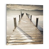 Obraz na płótnie 80x80 - Idylliczny pomost nad jeziorem - pomost, jezioro