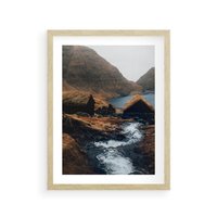 Plakat w ramie 30x40 - Spokój Natury - skandynawski, pejzaż - rama drewno