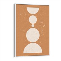 Obraz w ramie 80x120 - Podróżne Echa - mid century styl, nowoczesna grafika - rama biała