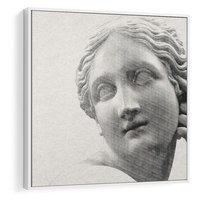 Obraz w ramie 50x50 - Szarość w Kamieniu - monochromatyczna marmurowa rzeźba, odcienie szarości - rama biała