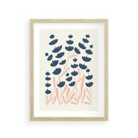 Plakat w ramie 50x70 - Migotliwe Kształty - kwiaty, rośliny - rama drewno