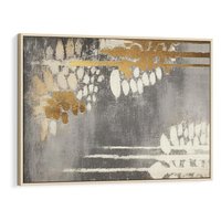 Obraz w ramie 120x80 - Malowane impresje zmysłów - abstrakcyjne plamy, linie - rama drewno