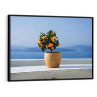 Obraz w ramie 70x50 - Uroki Santorini - Santorini, Grecja - rama czarna