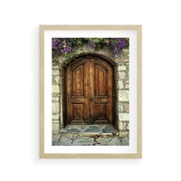 Plakat w ramie 30x40 - Tajemnicze stare drzwi - stare, drzwi - rama drewno