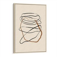 Obraz w ramie 80x120 - Bezczasowe Kontury - abstrakcyjne linie, zaplątane - rama drewno