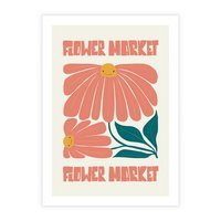 Plakat bez ramy 30x40 - Grafika Pełna Radości - wesoła grafika, uśmiechnięte kwiaty