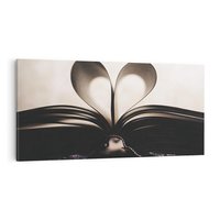 Obraz na płótnie 120x60 - Książka - Serce Retro - ksizka, serce