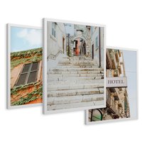 Zestaw obrazy w ramie 30x40 galeria - Podróż, Włochy, hotel, wakacje - rama biała