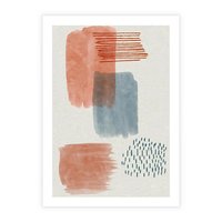 Plakat bez ramy 50x70 - Pastelowa Abstrakcja: Maźnięcia Farbą - abstrakcja, maźnięcia farny