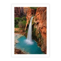 Plakat bez ramy 40x50 - Wodospad wśród majestatycznych gór - wodospad, górski