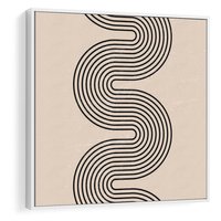 Obraz w ramie 50x50 - Bezgraniczne Odbicia - abstrakcyjne linie, geometria - rama biała