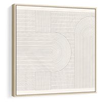 Obraz w ramie 80x80 - Geometryczna Elegancja Mid Century - mid century, minimalizm - rama drewno