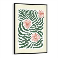 Obraz w ramie 70x100 - Migocące Wzory - abstrakcyjna kompozycja, paprocie - rama czarna