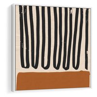 Obraz w ramie 50x50 - Boho Impulsy Kreatywności - abstrakcyjny plakat, brąz - rama biała