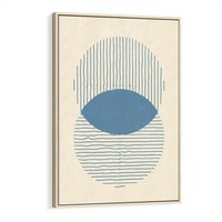 Obraz w ramie 80x120 - Wnętrza Refleksji - geometryczne kształty, koła - rama drewno