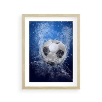 Plakat w ramie 30x40 - Młodzieżowy Zapał - piłka, młodzieżowy - rama drewno