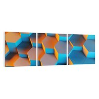 Obraz na płótnie 120x40 - Trójwymiarowa Gra - geometryczna, 3D