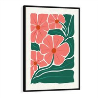 Obraz w ramie 50x70 - Energiczne Opowieści - kwiaty, sztuka nowoczesna - rama czarna