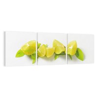 Obraz na płótnie 150x50 - owocowa eksplozja - limonki, owoce