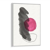 Obraz w ramie 70x100 - Bezczasowe Rytmy - abstrakcyjne nieregularne plamy, czarny - rama biała