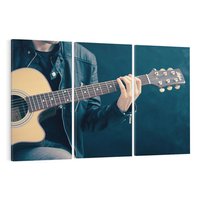 Obraz na płótnie 120x80 - Gitara - Dźwięki Retro - gitara, muzyka