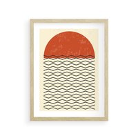 Plakat w ramie 30x40 - Abstrakcyjne Wzory na Plakacie - geometryczna sztuka, nowoczesny plakat - rama drewno