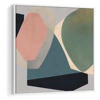 Obraz w ramie 80x80 - Szare Tło Plam - abstrakcyjne plamy, kształty - rama biała