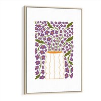 Obraz w ramie 80x120 - Witalność Kwiatów - kwiaty w wazonie, minimalistyczna kompozycja - rama drewno