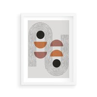 Plakat w ramie 40x50 - Nowoczesna Abstrakcja - geometria, grafika - rama biała