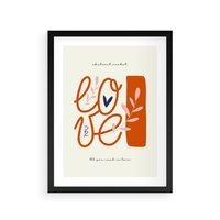 Plakat w ramie 30x40 - Pastelowa Siła Miłości - miłość, love - rama czarna
