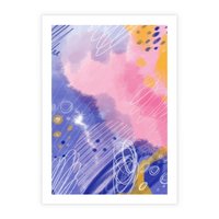 Plakat bez ramy 50x70 - Migocące Granice Kształtów - abstrakcyjny plakat, pastelowe kolory