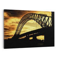 Obraz na płótnie 120x80 - Most przy zachodzie słońca - most, zachód