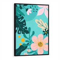 Obraz w ramie 50x70 - Kwiatowy Impuls - pastelowa kompozycja, kwiaty - rama czarna