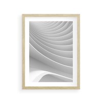 Plakat w ramie 40x50 - Geometryczna Harmonia - geometryczne, kształty - rama drewno