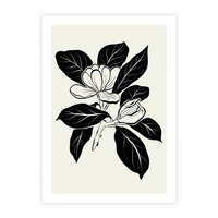 Plakat bez ramy 30x40 - Spojrzenie w kształty kwiatów - kwiaty magnolii, minimalizm