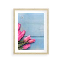 Plakat w ramie 30x40 - Piękno w pełnym rozkwicie - kwiaty, tulipany - rama drewno