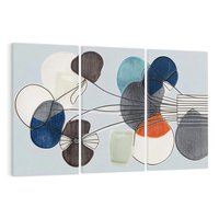 Obraz na płótnie 120x80 - Plamy w Niebieskim - sztuka abstrakcyjna, linie