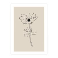 Plakat bez ramy 50x70 - Przenikający Dialog - szkic kwiatu, mnimalistyczny szkic
