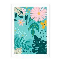 Plakat bez ramy 50x70 - Kwiatowe Wibracje - pastelowa kompozycja, kwiaty